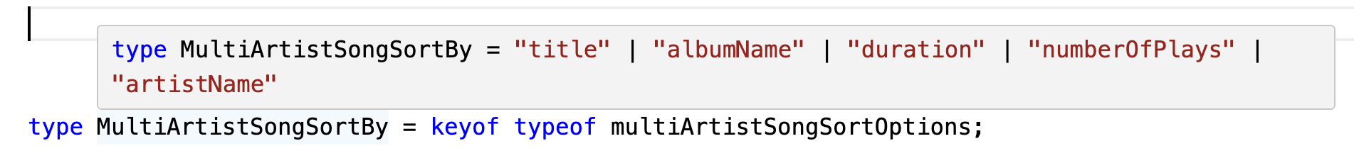 title, albumName, duration, numberOfPlays and, artist name
