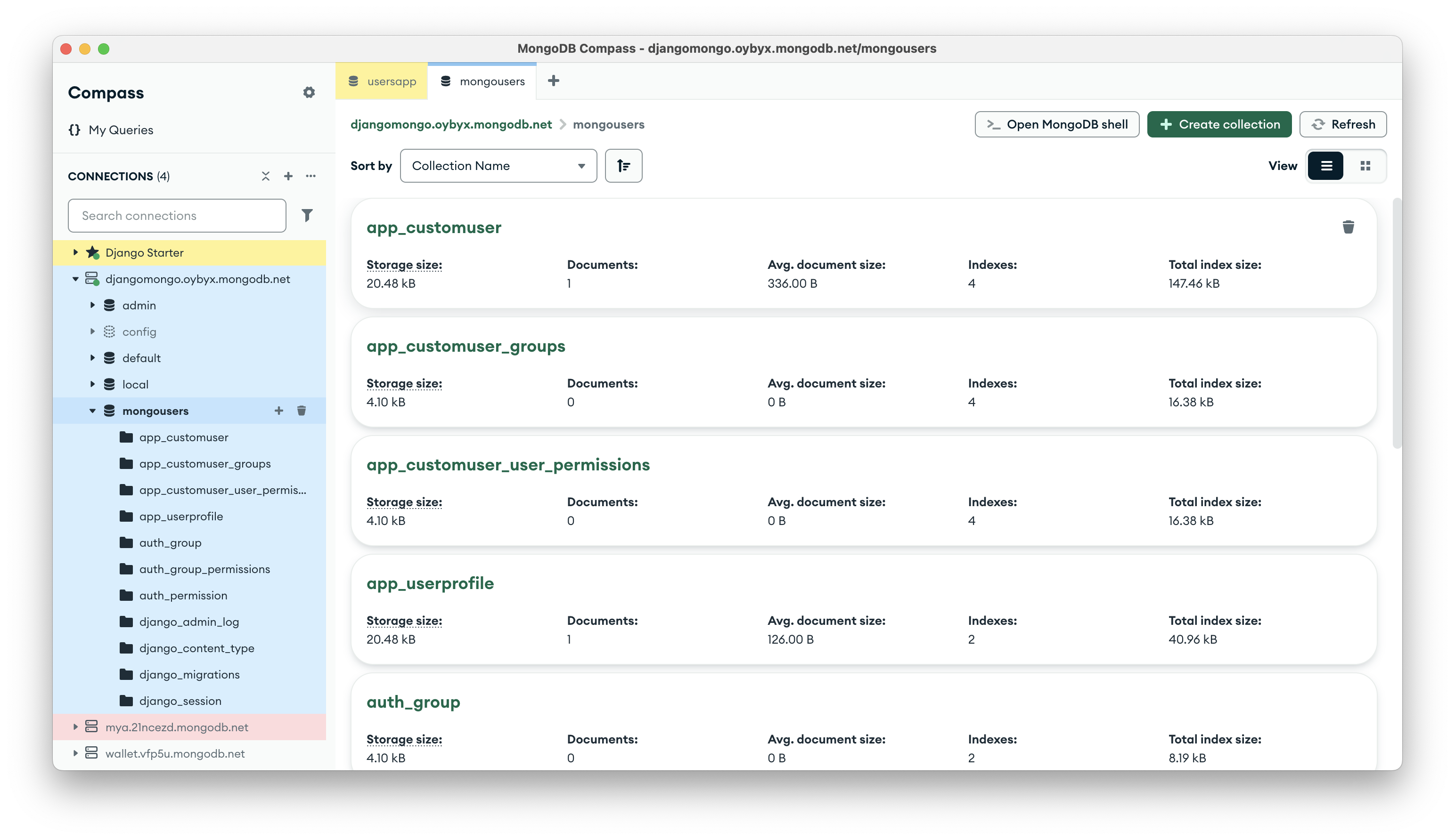 mongodb compass screenshot