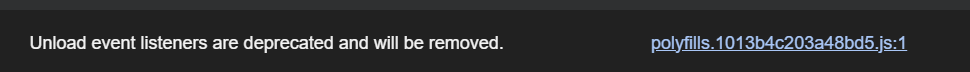 Lighthouse warning: Unload event listeners are deprecated