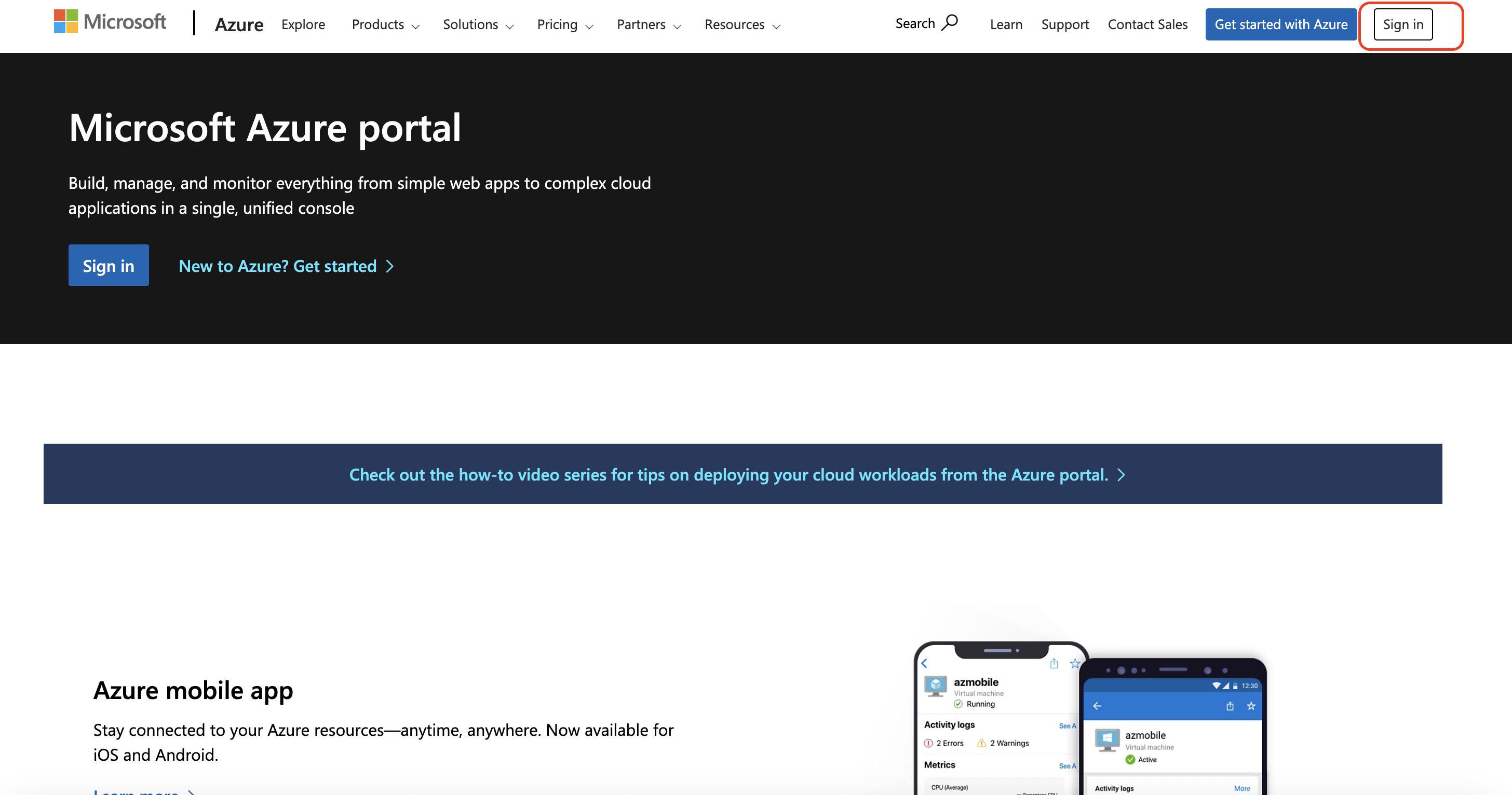 Log in to the Azure Portal