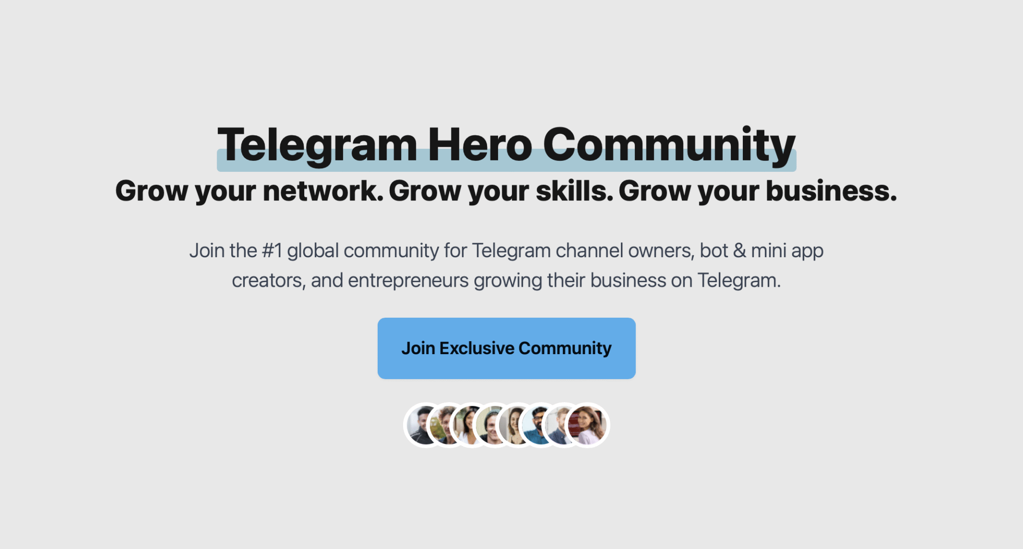 Example of a telegram channel about business