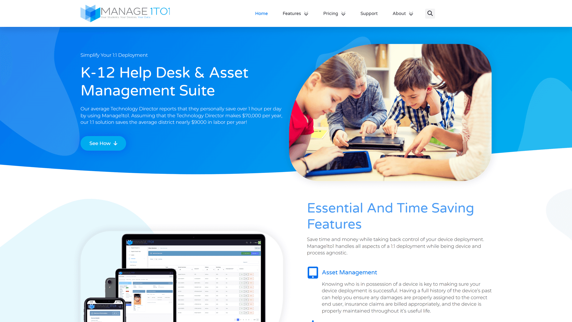 Home page of Manage1TO1