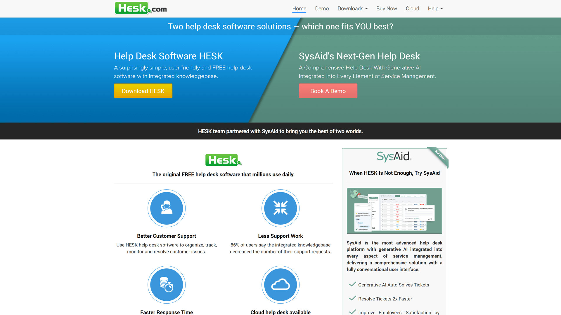Home page of HESK
