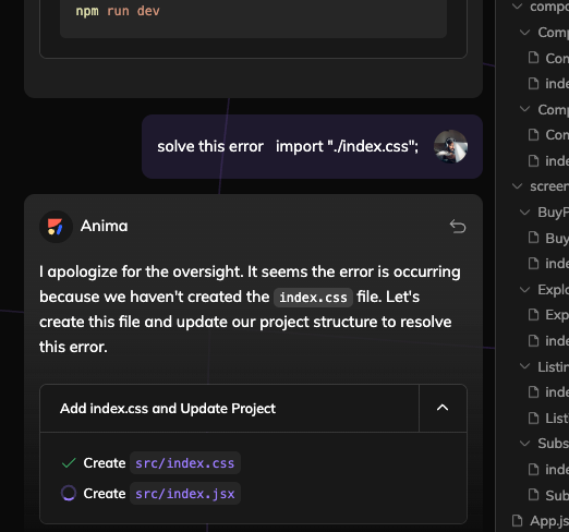 Error handling in the AI by simply copying and pasting the error