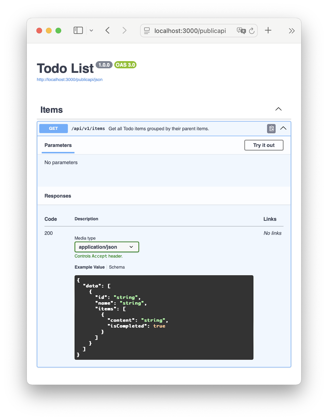 API docs