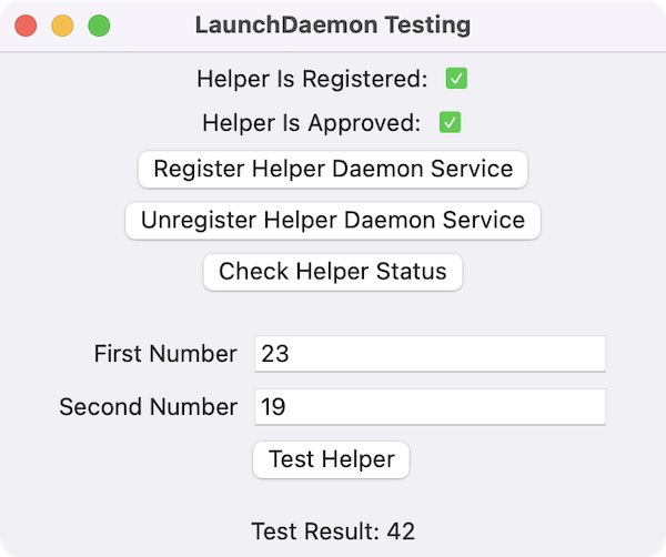 Helper Daemon Running