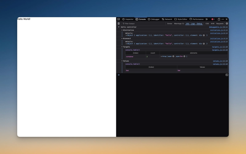 Enhanced debugging for Stimulus