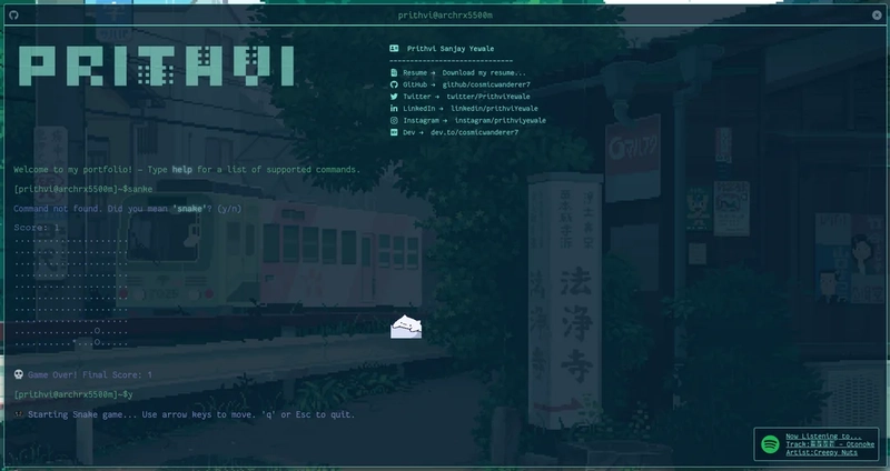 Just Updated My Terminal-Style Portfolio! Would Love Your Feedback