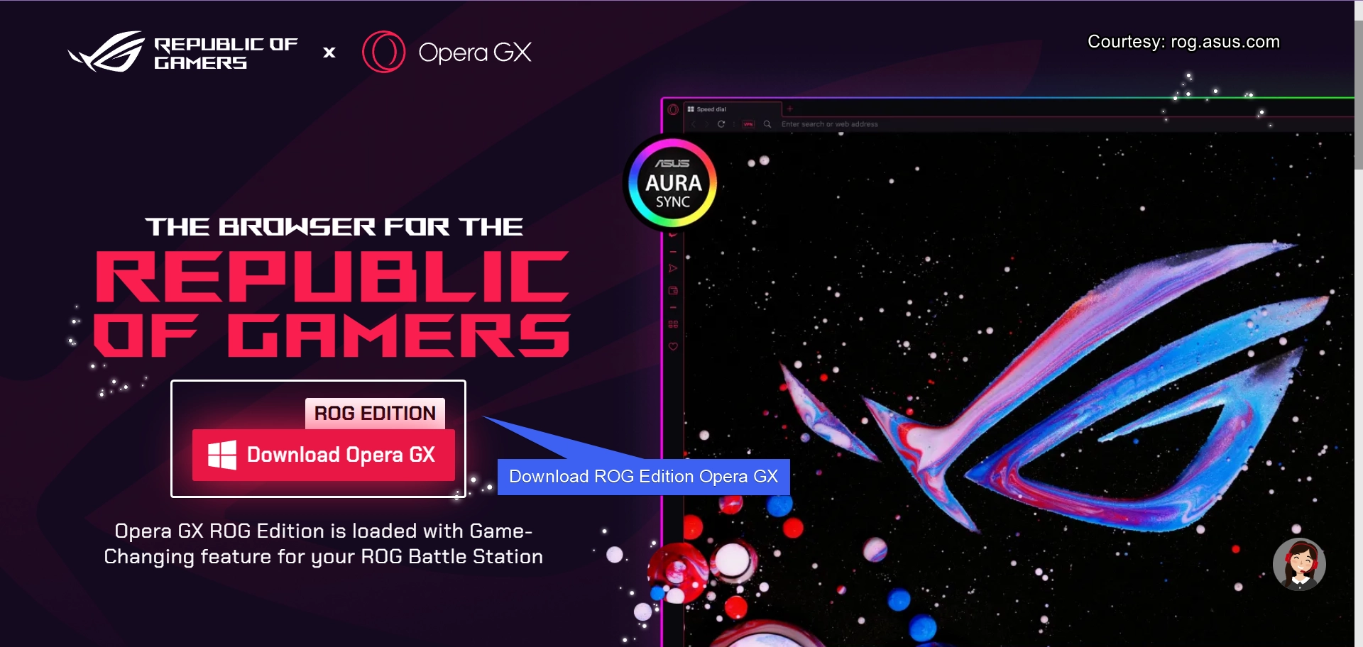 Download Opera GX Browser ROG Edition