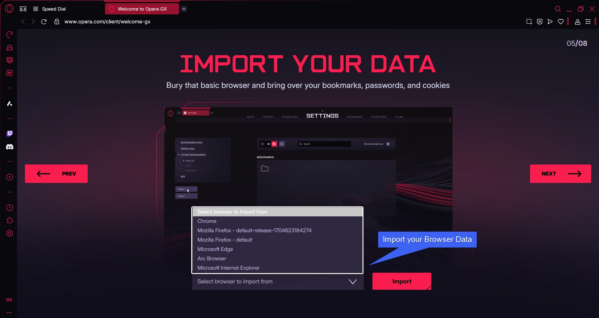 Import Browser Data
