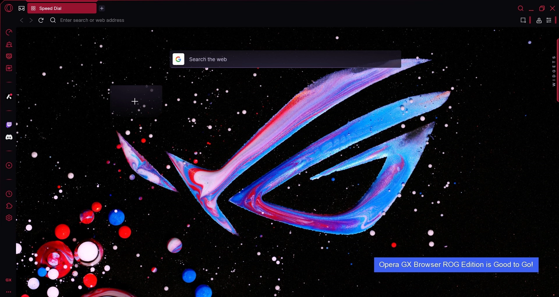 Your Opera Browser ROG Edition is good to go