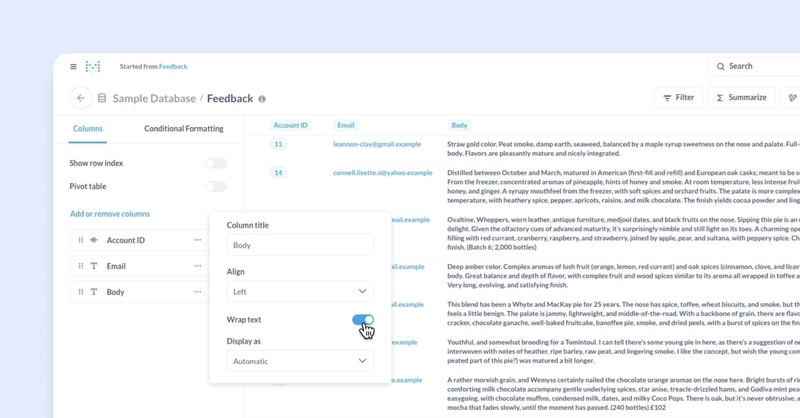 Metabase 54: Table visualization improvements, smarter custom expression editor, better alerts, and more