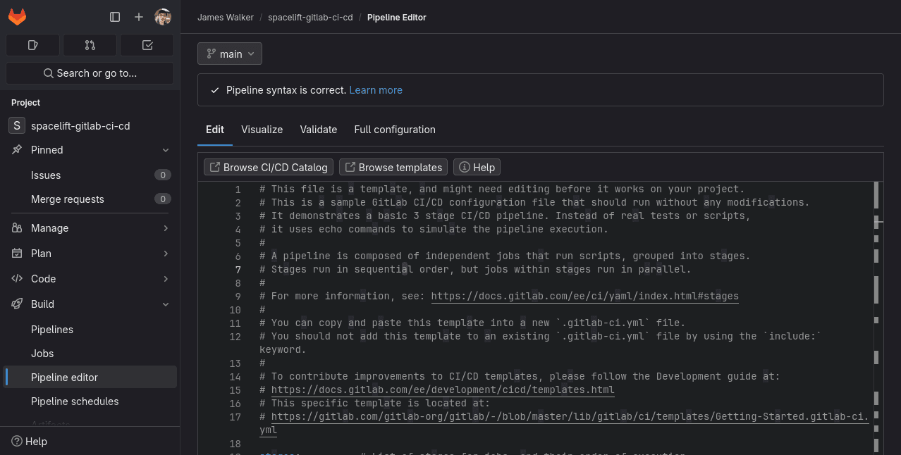 gitlab ci yml environment variables