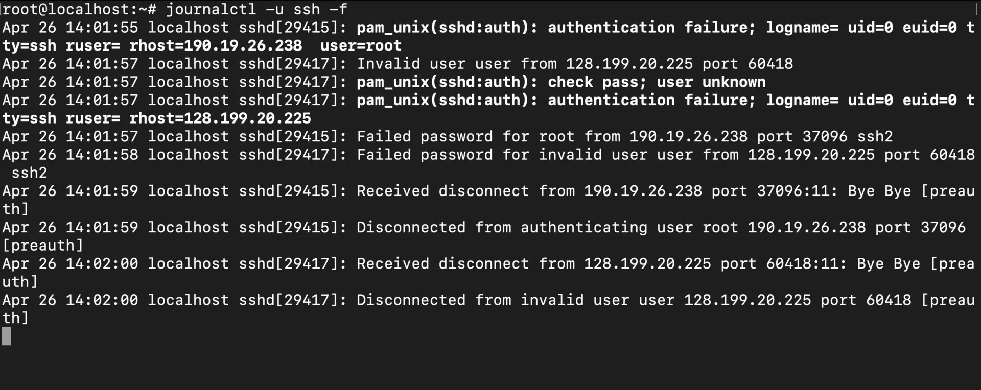 journalctl -u service_name -f