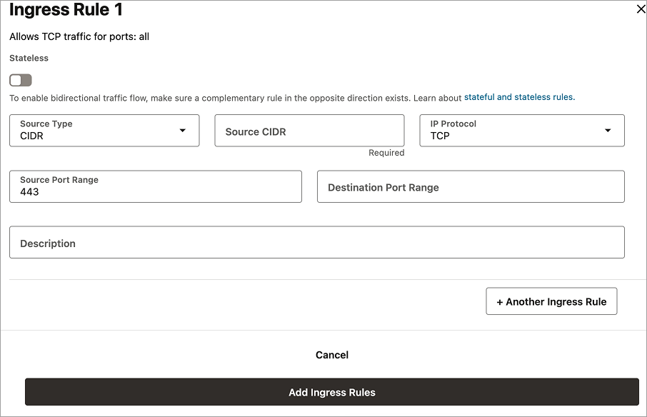 ingress rules config