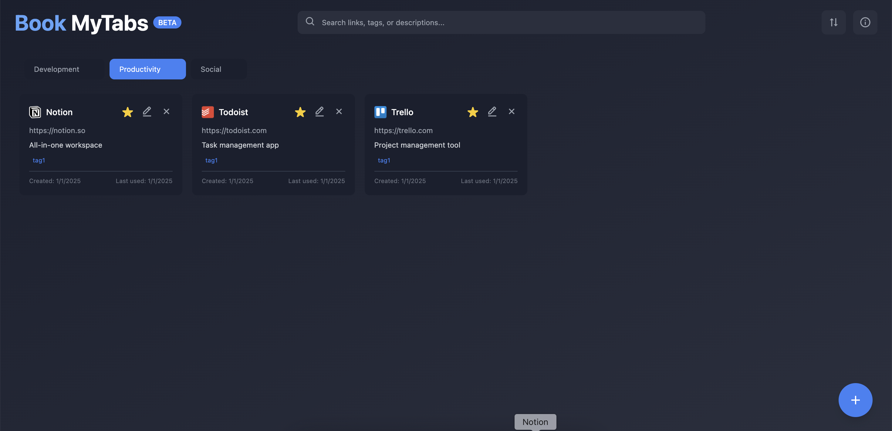 BookMyTabs Main Screen