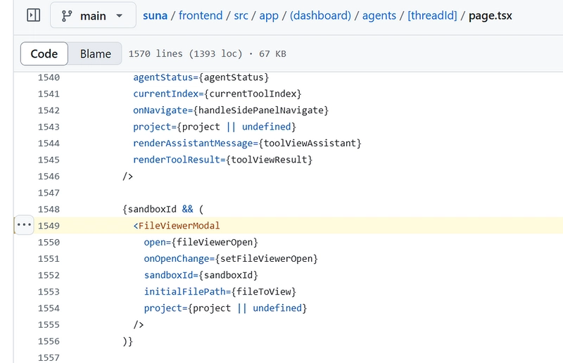 FileViewerModal component in Suna, an open source generalist AI agent.