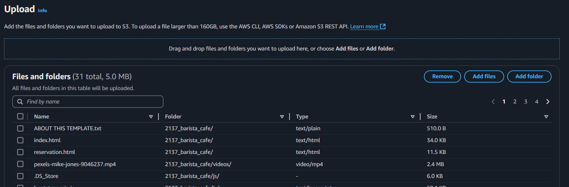 Upload files