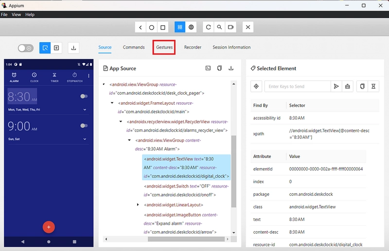Gestures in Appium - Part 11 - Use Appium Inspector to Create Gestures