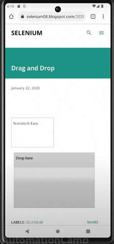 Drag and Drop in Mobile Browser