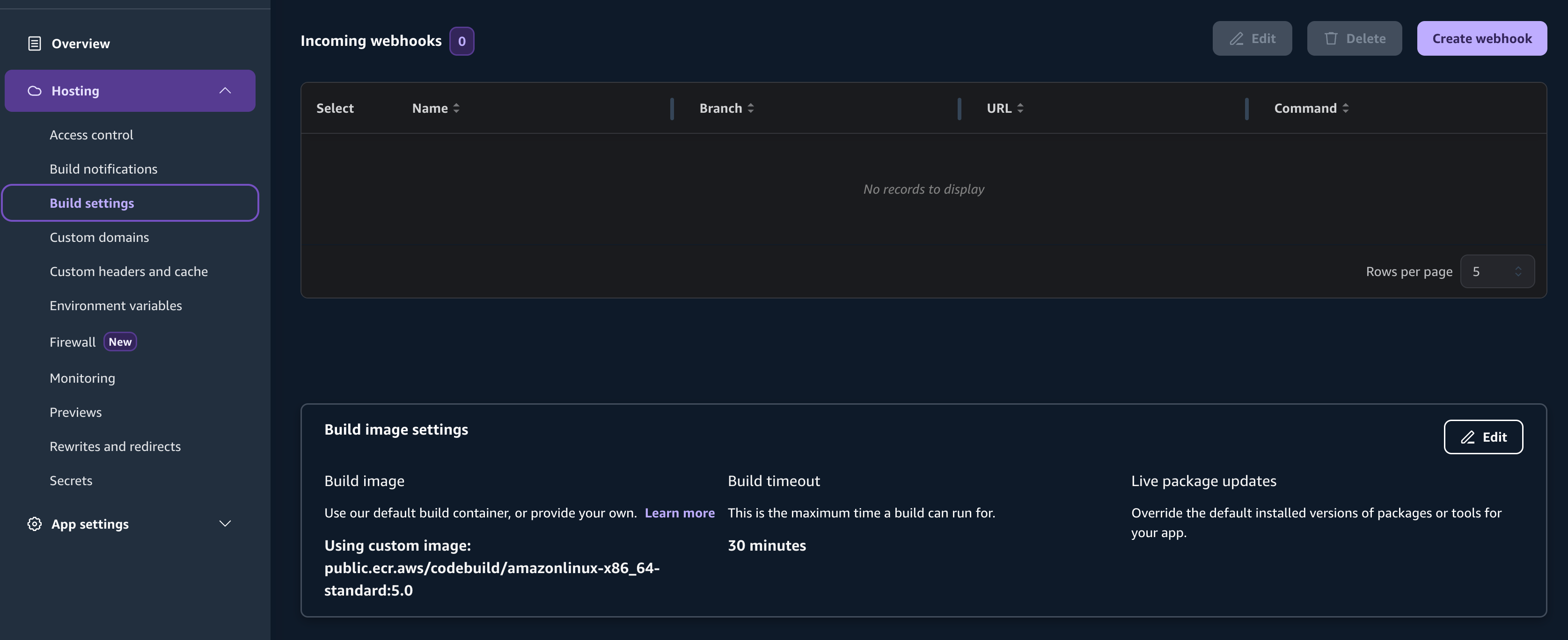 Using custom image in build settings