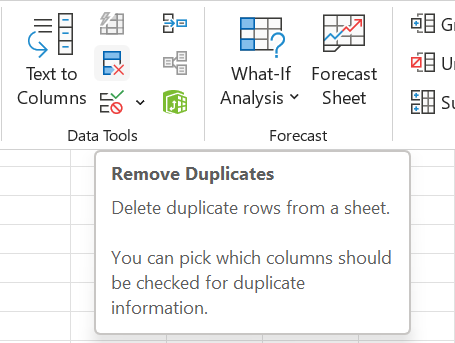 Duplicates in excel
