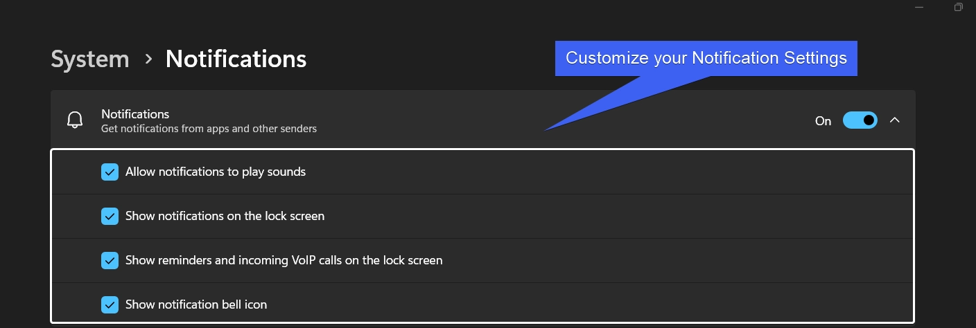 Customize your Notification Settings
