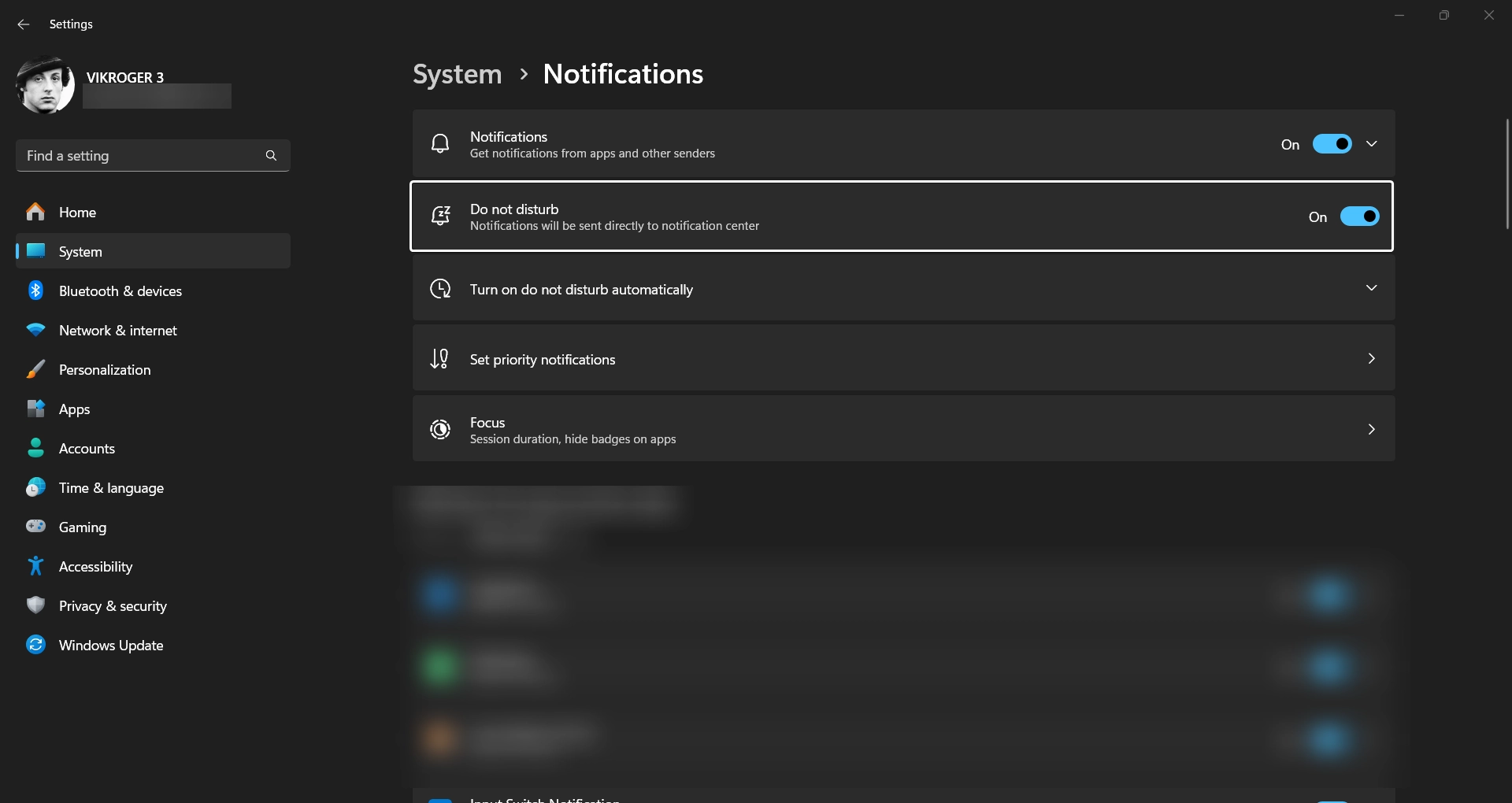 Do Not Disturb Notification Settings