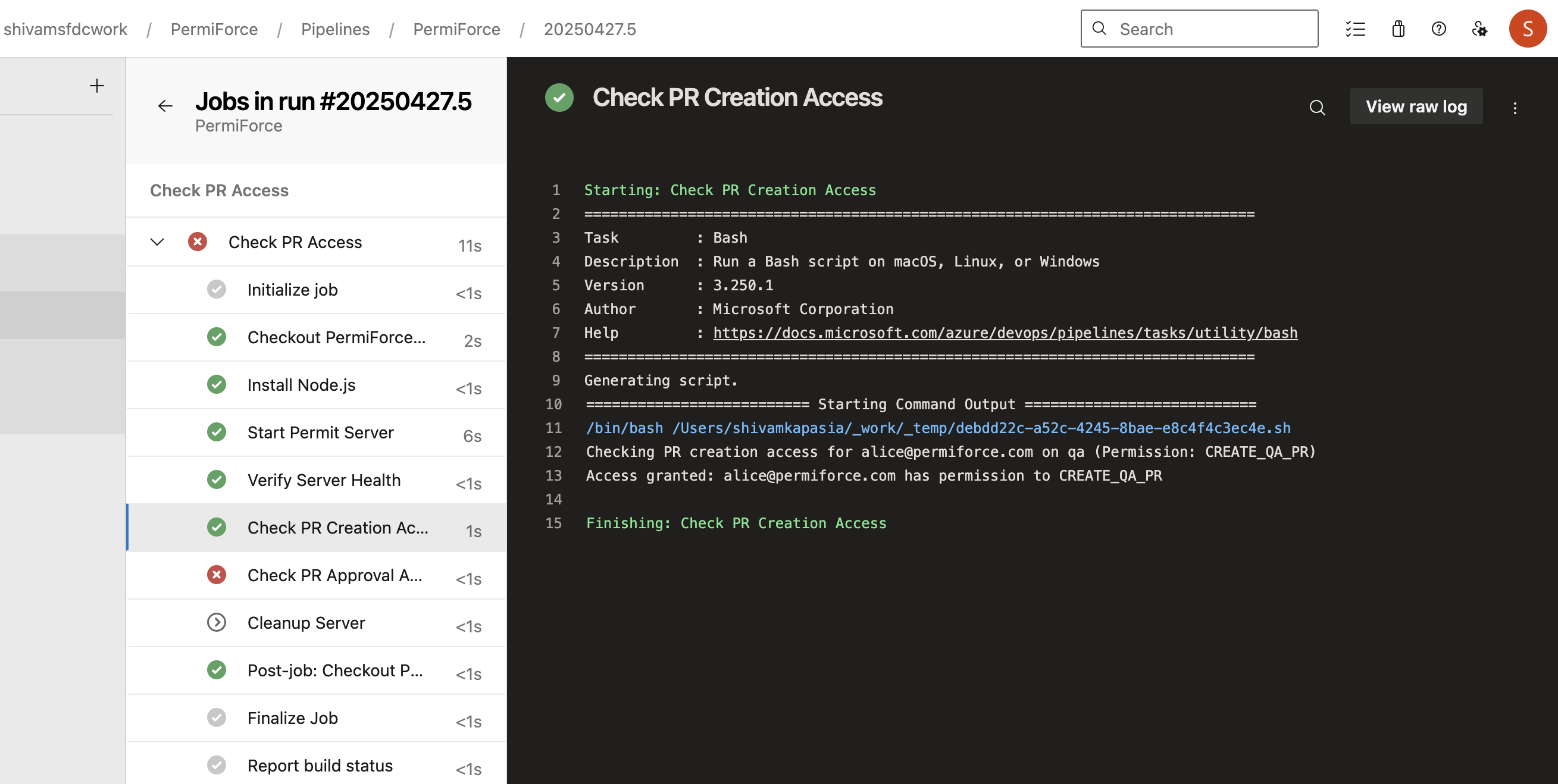 Success Create QA PR