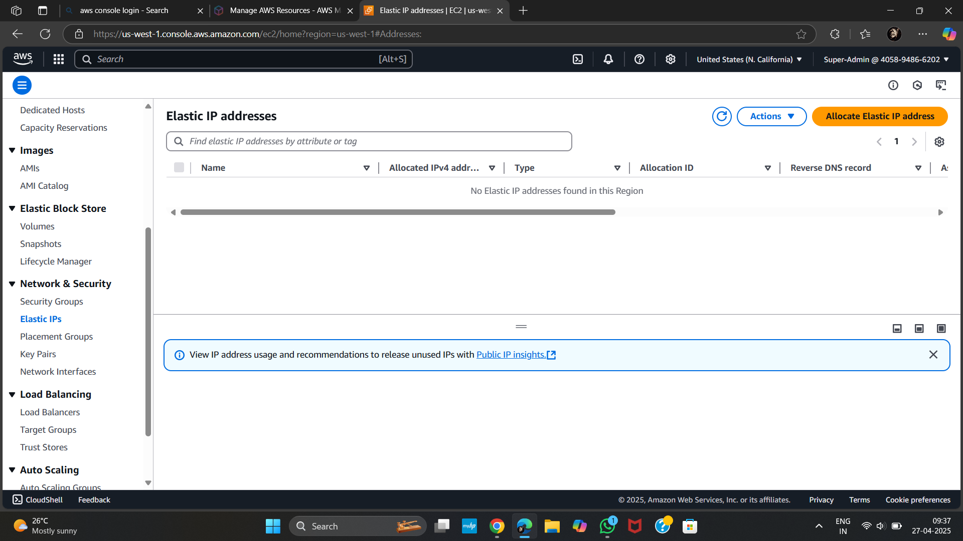 Allocate Elastic IP