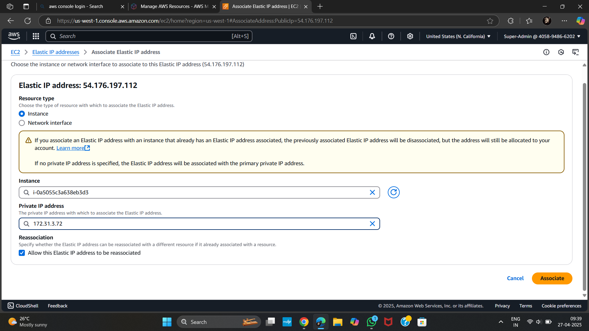 Associate Elastic IP