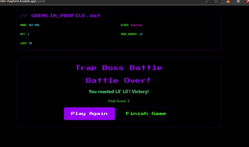🚀 Project Name: TrapGPT Gremlins: Roast Battle Challenge