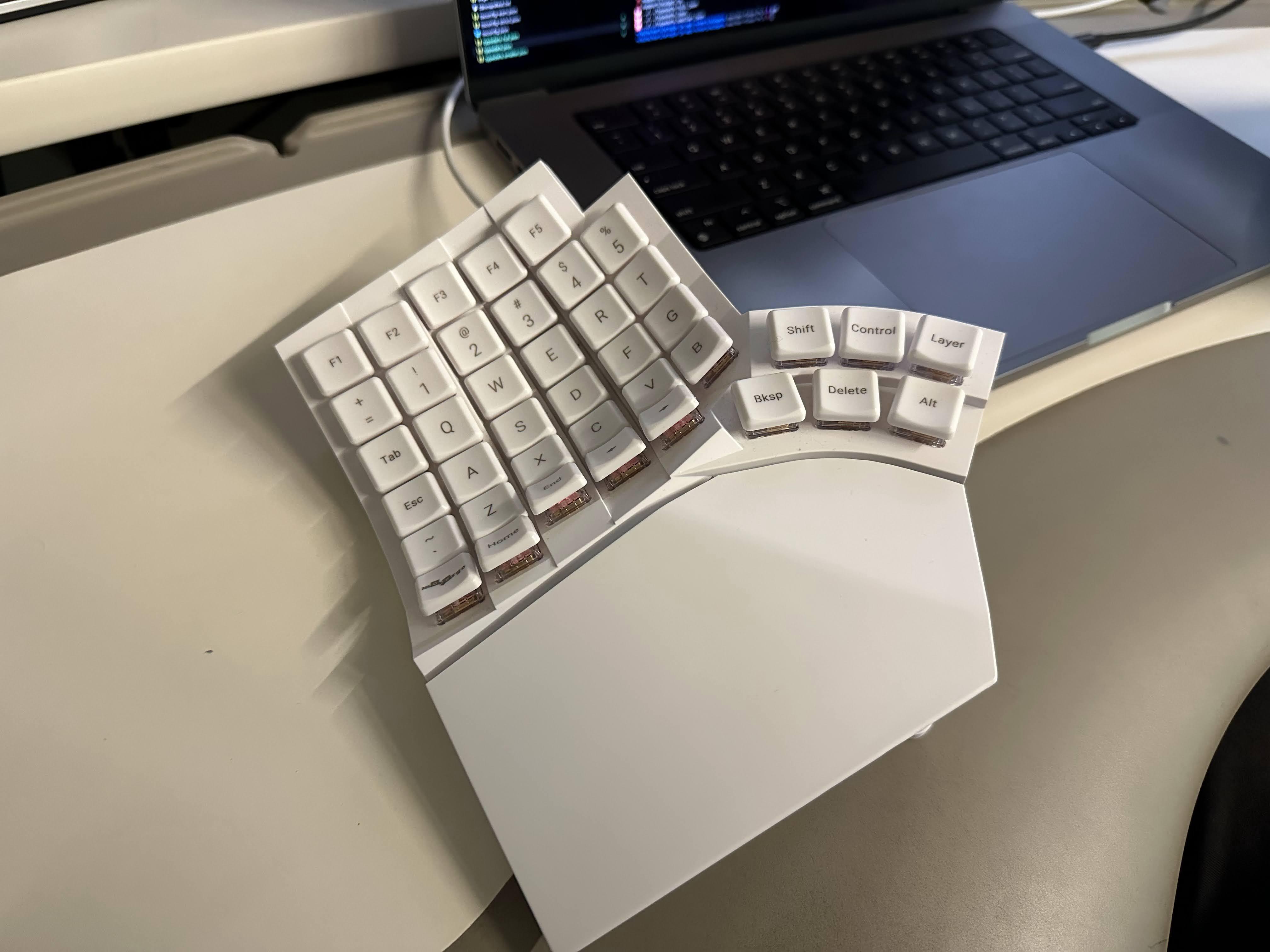 Unlike regular keyboards, many ergonomic keyboards are split or have curved key-wells