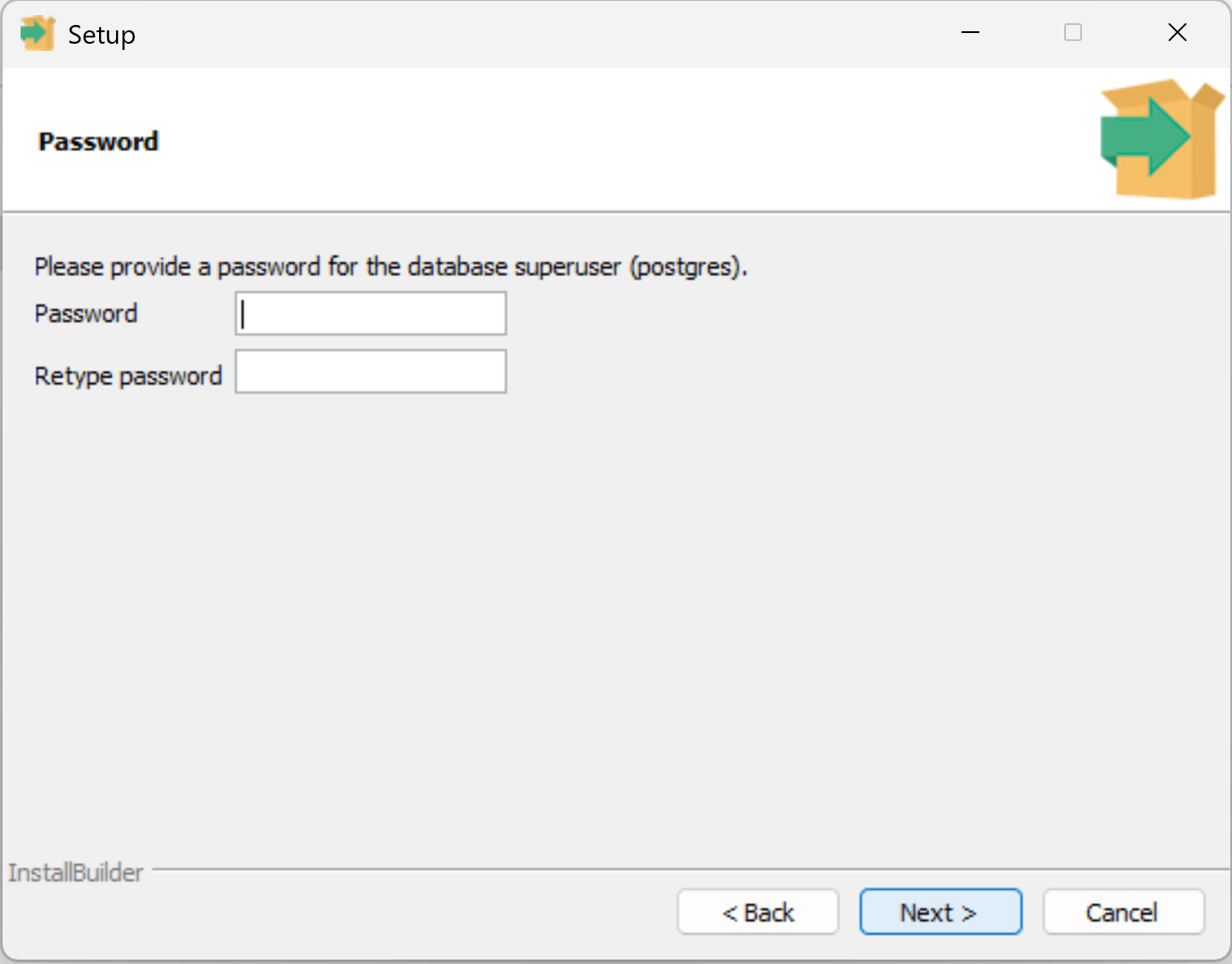setting the port number for PostgreSQL installation