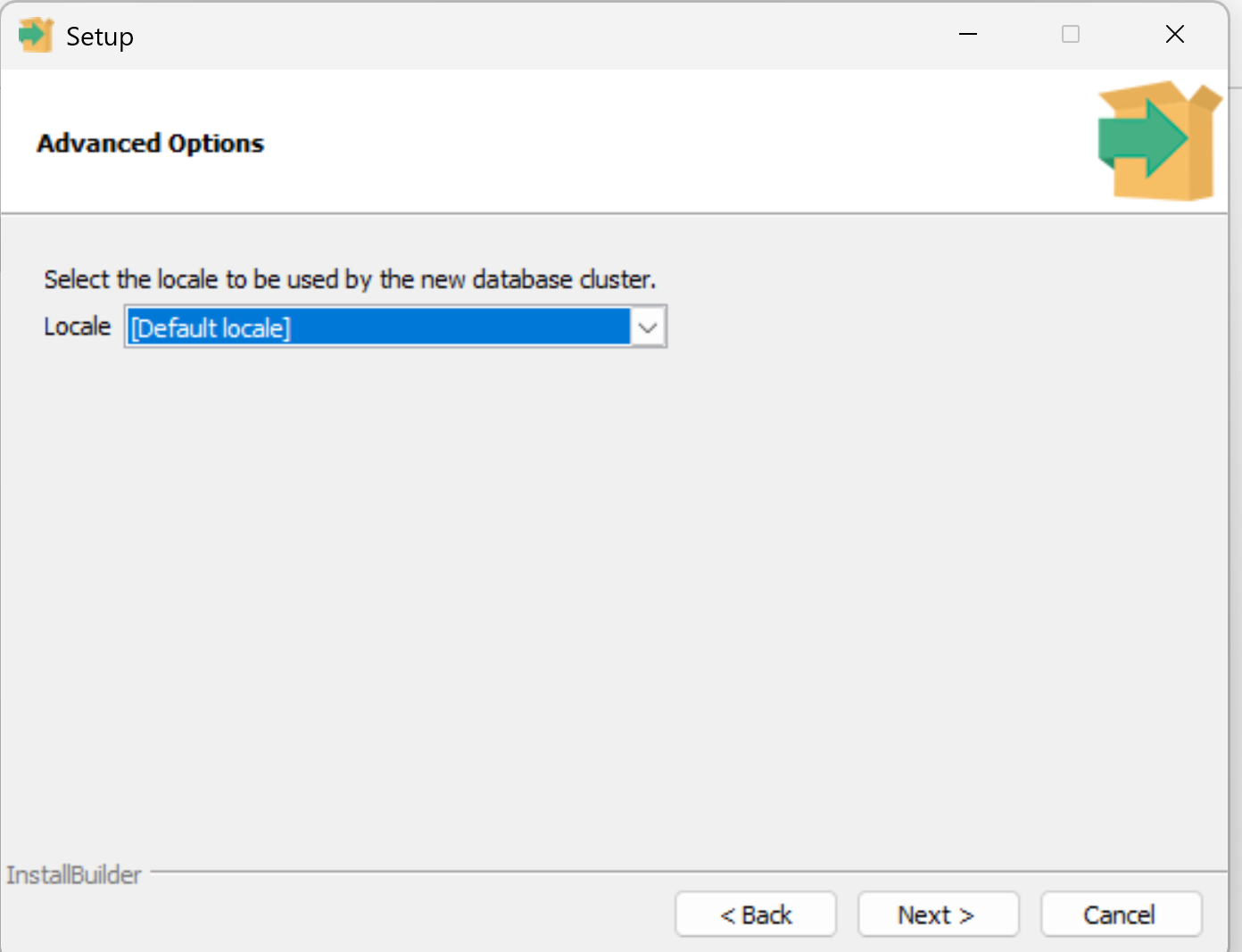 Setting the locale for PostgreSQL installation