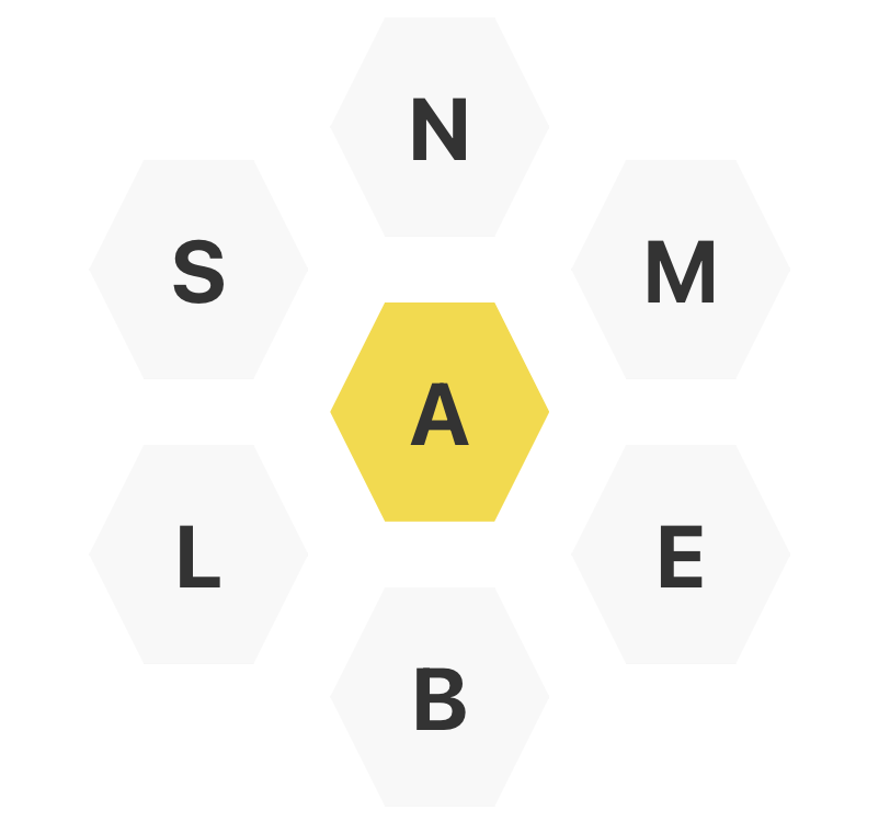 Spelling Bee game's honeycomb layout