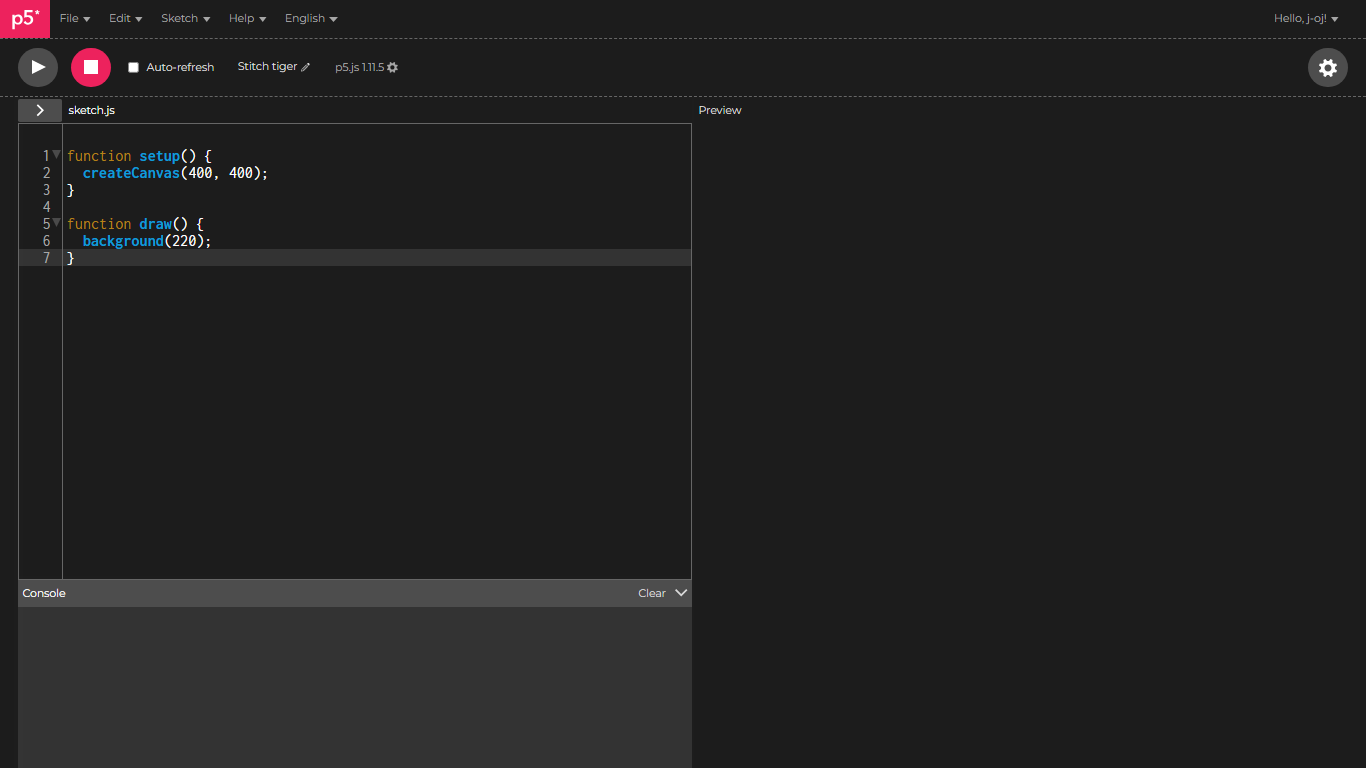 p5.js web editor