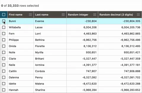 Let's create Data Table. Part 8: Select rows