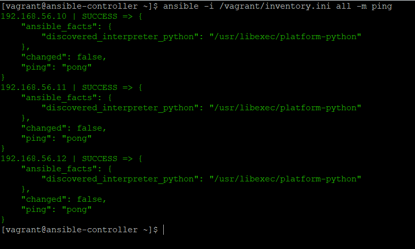 Ansible Ping Success Output