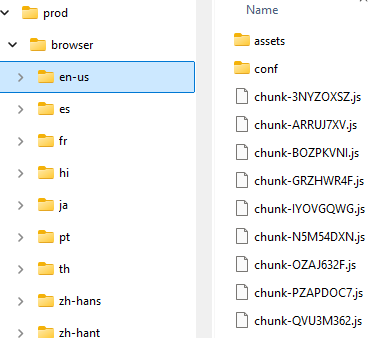 Production Build for locales