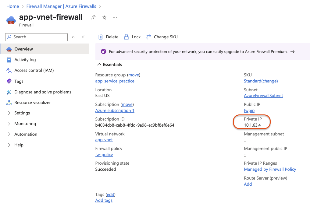 Private IP address