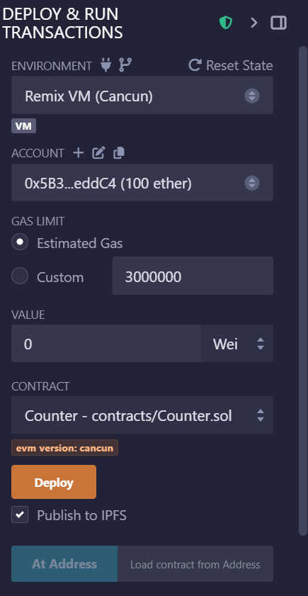 Deploy & Run Transactions