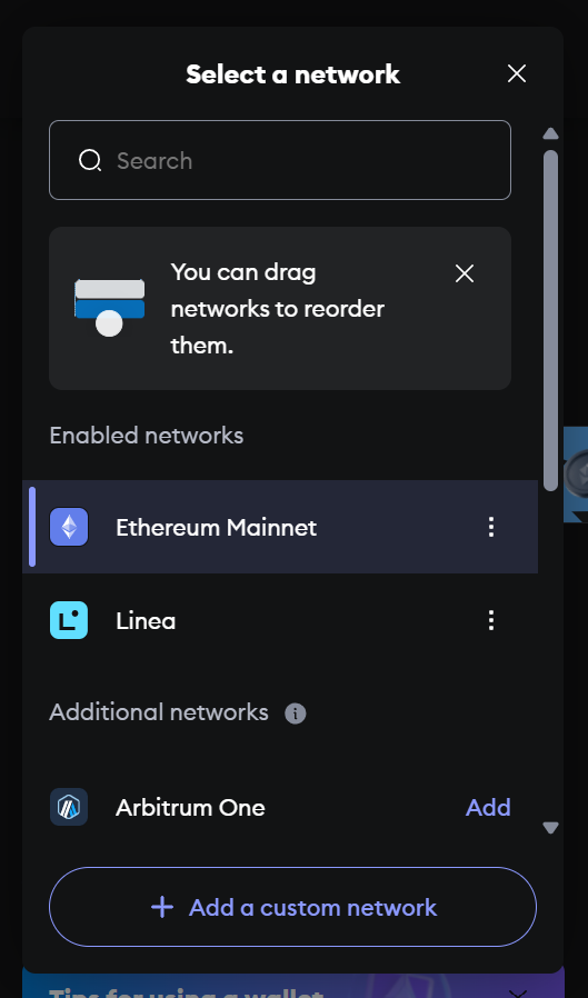 Select a network