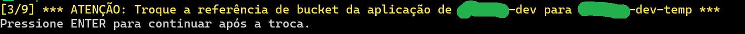 changing bucket name to temporary