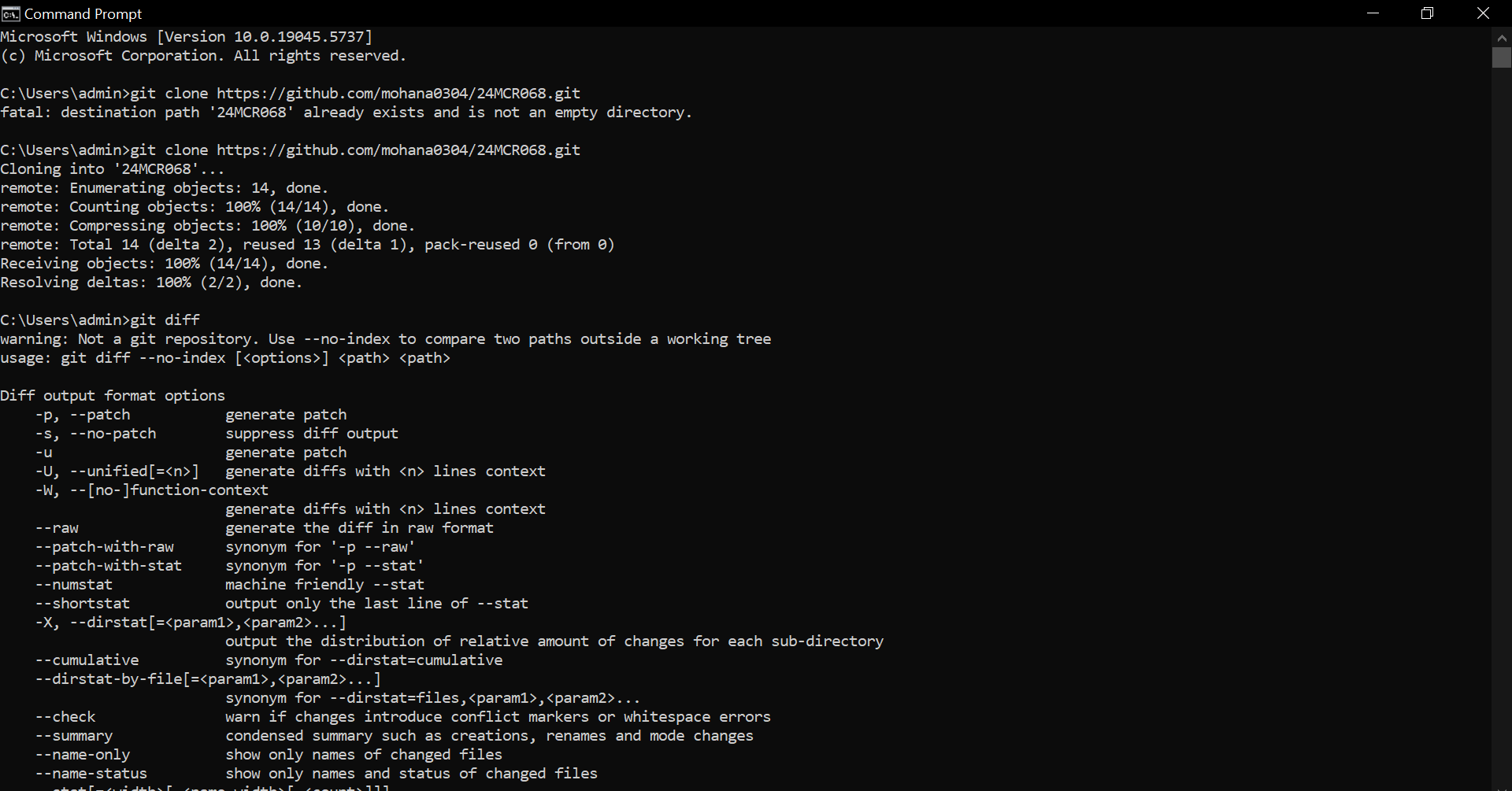 Screenshot showing git log output in the terminal with commit hashes and messages