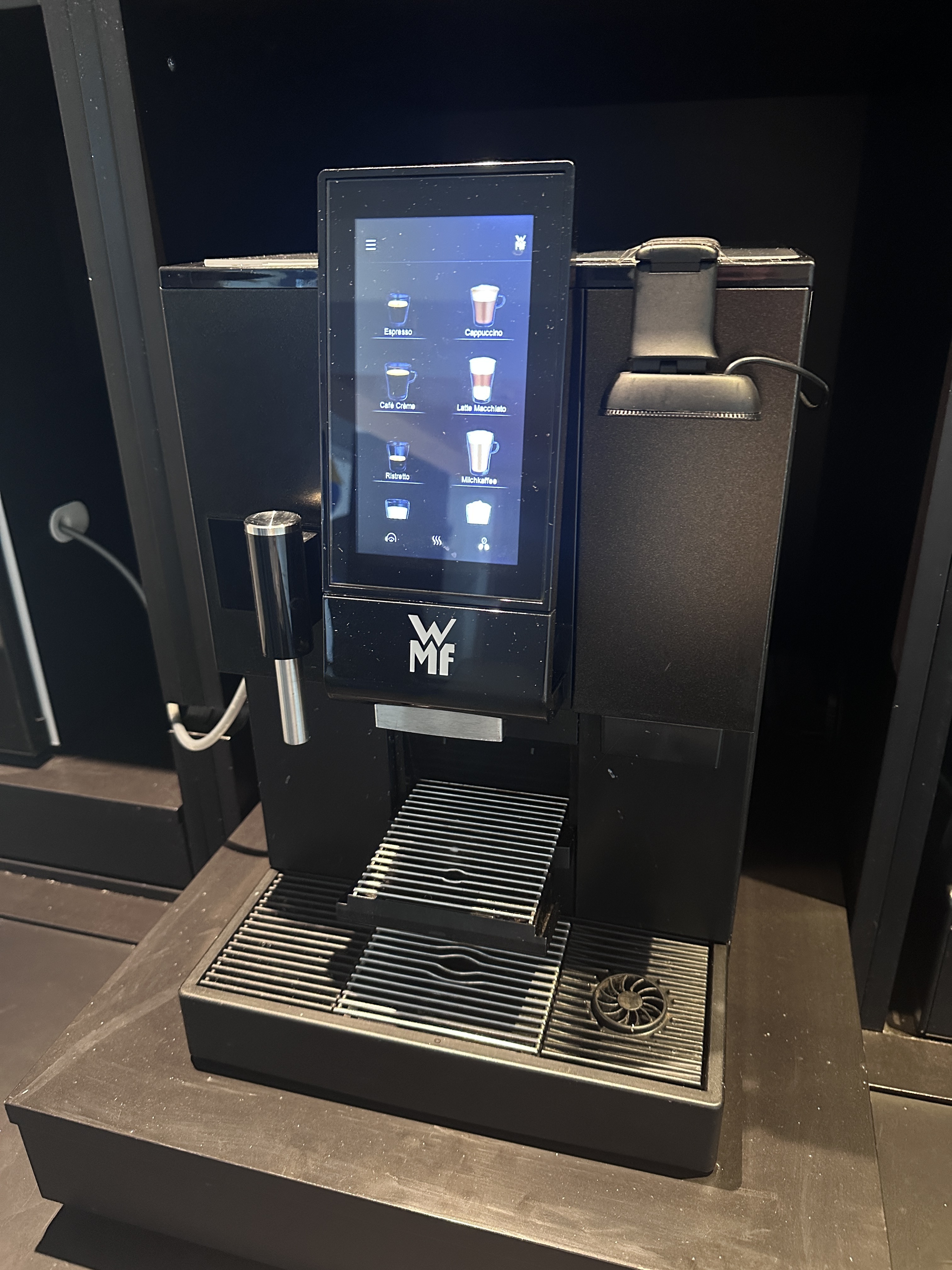 The webcam attached to the coffee machine (Top right)