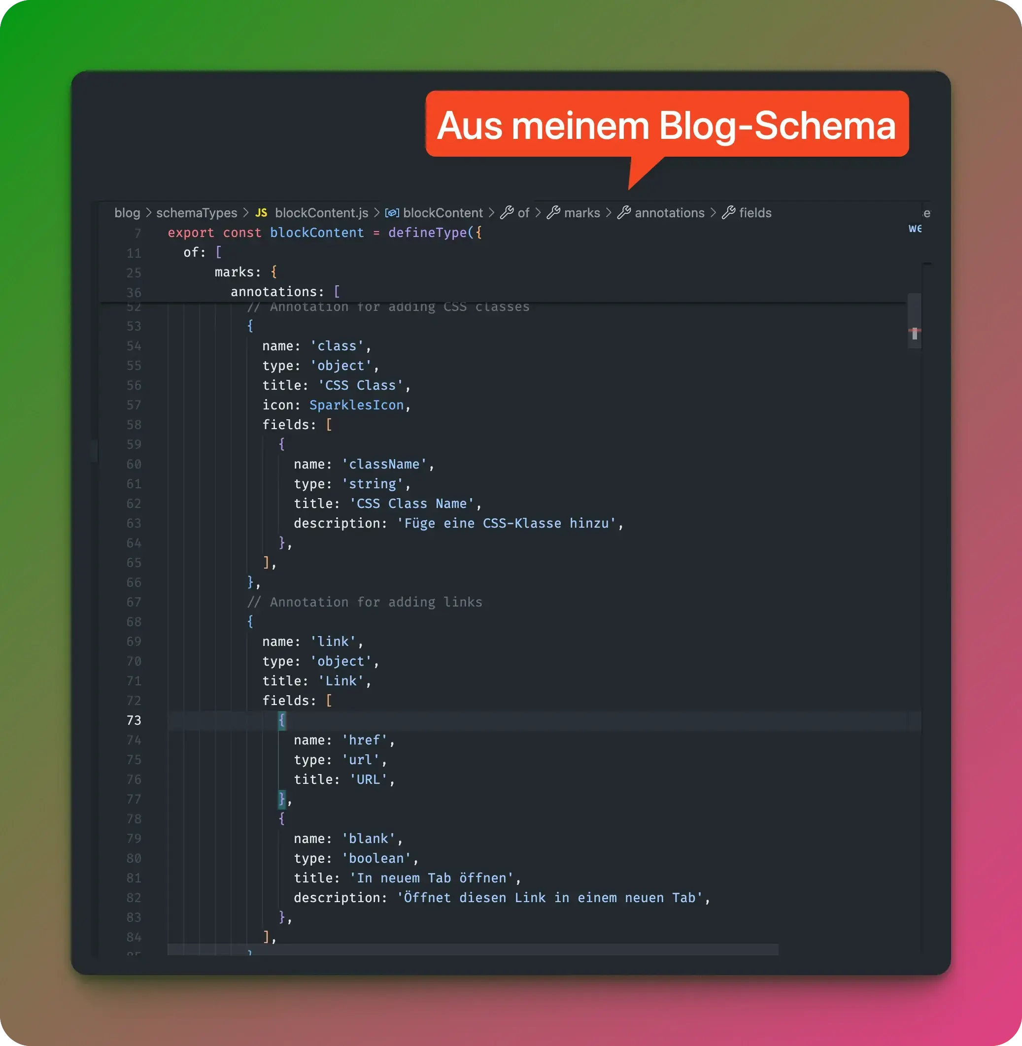Blog-Schema Beispiel