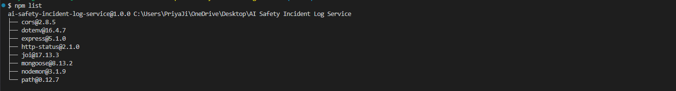 Installed packages