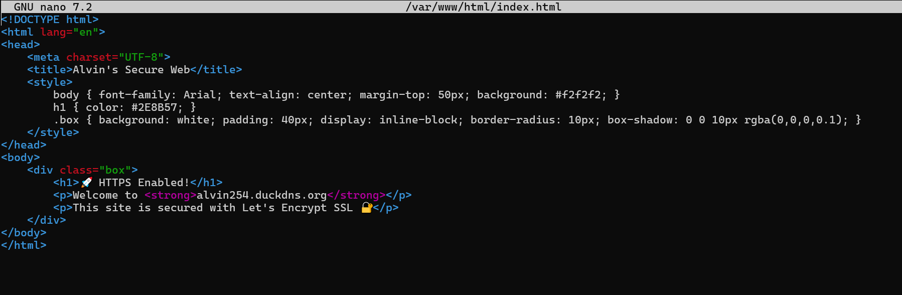 Simple static webpage