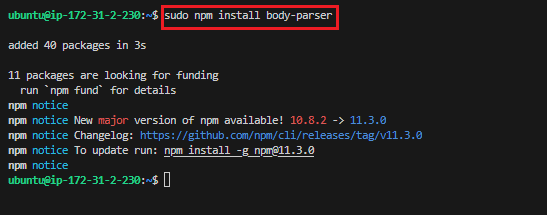 Install body parser